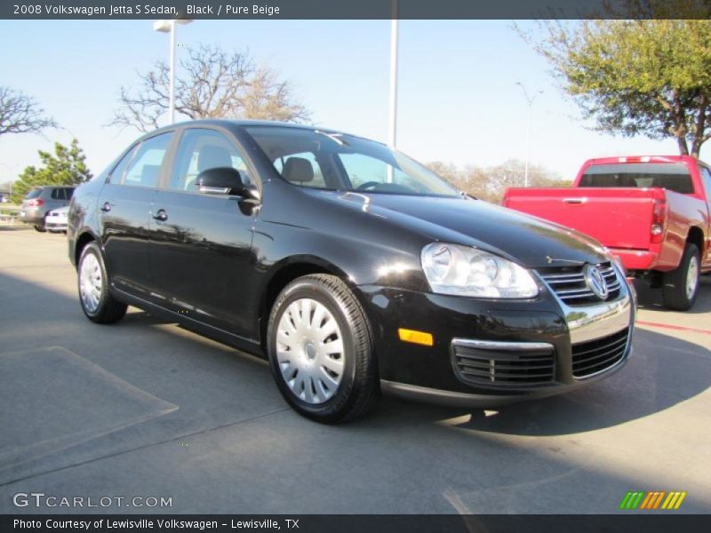 Black / Pure Beige 2008 Volkswagen Jetta S Sedan