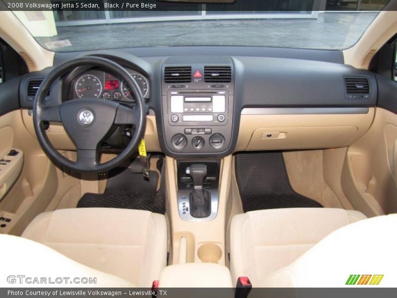 Black / Pure Beige 2008 Volkswagen Jetta S Sedan
