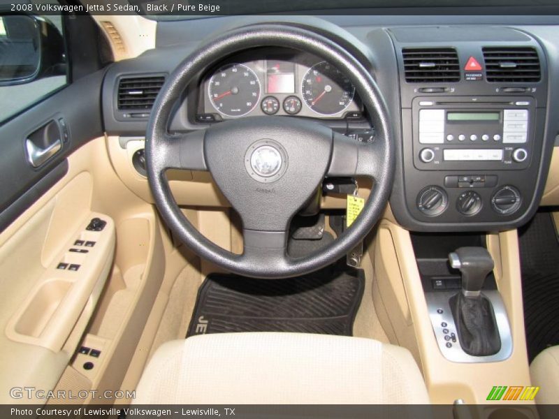 Black / Pure Beige 2008 Volkswagen Jetta S Sedan