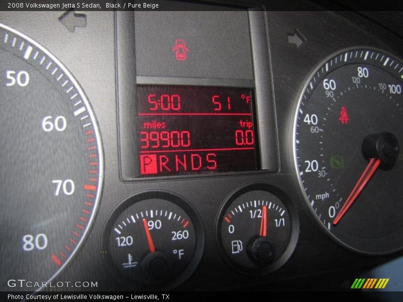 Black / Pure Beige 2008 Volkswagen Jetta S Sedan