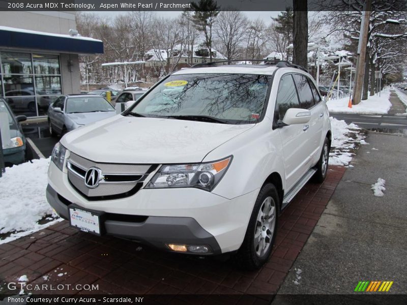 Aspen White Pearl / Parchment 2008 Acura MDX Technology