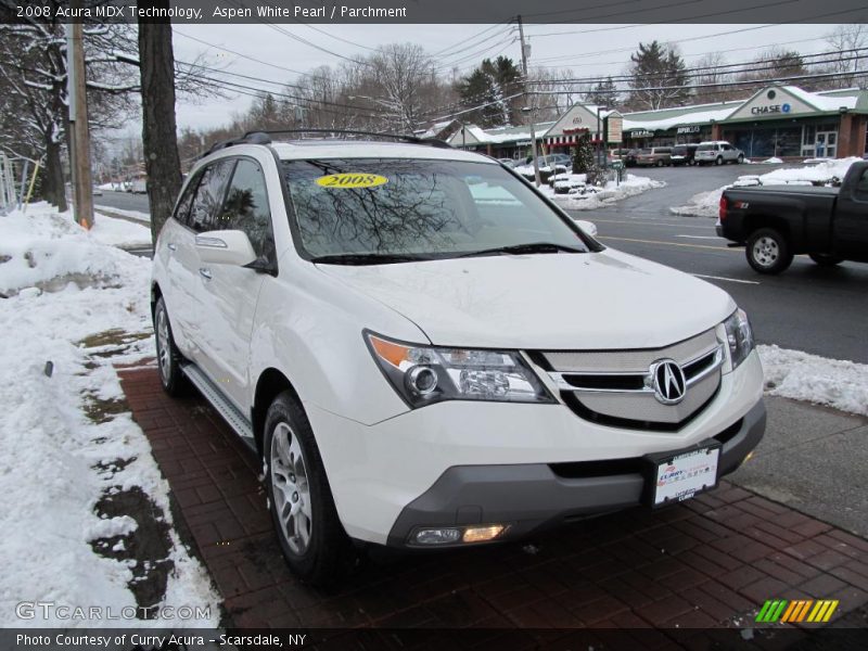Aspen White Pearl / Parchment 2008 Acura MDX Technology