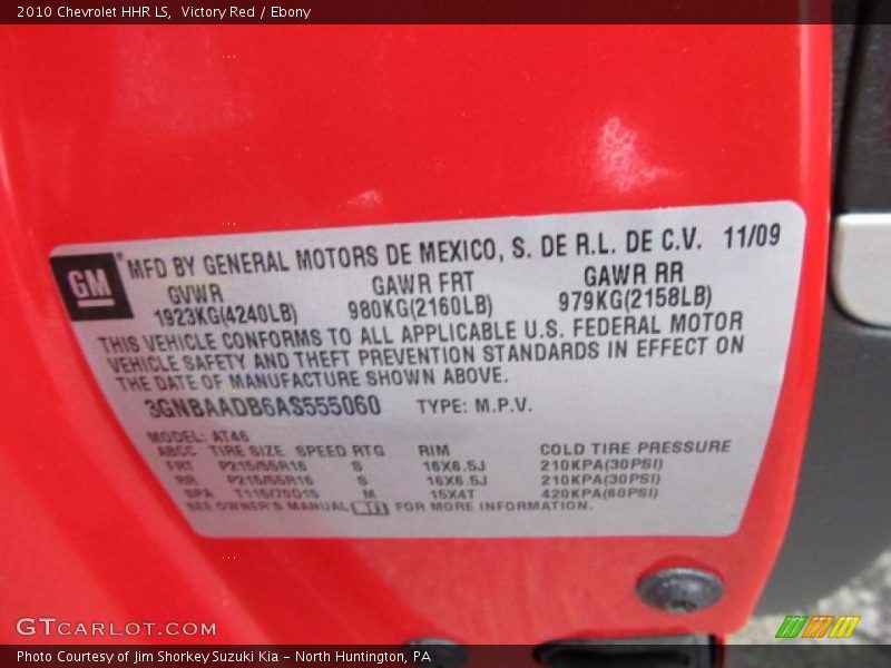 Victory Red / Ebony 2010 Chevrolet HHR LS