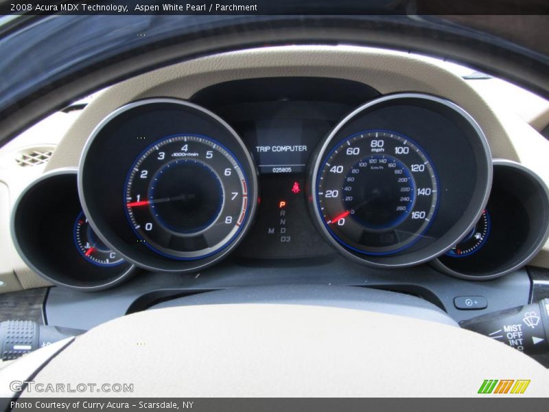 Aspen White Pearl / Parchment 2008 Acura MDX Technology
