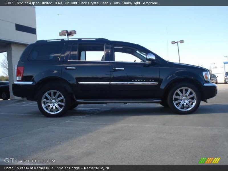 Brilliant Black Crystal Pearl / Dark Khaki/Light Graystone 2007 Chrysler Aspen Limited HEMI