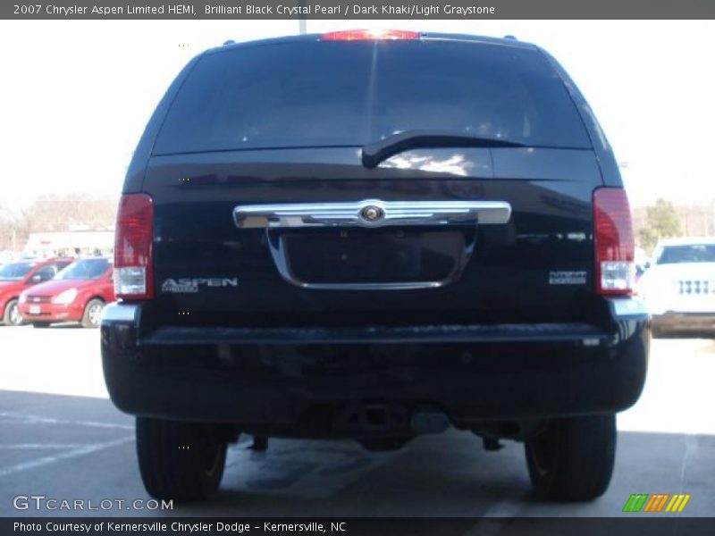 Brilliant Black Crystal Pearl / Dark Khaki/Light Graystone 2007 Chrysler Aspen Limited HEMI