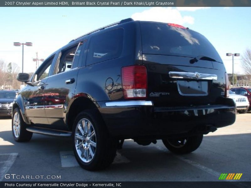 Brilliant Black Crystal Pearl / Dark Khaki/Light Graystone 2007 Chrysler Aspen Limited HEMI