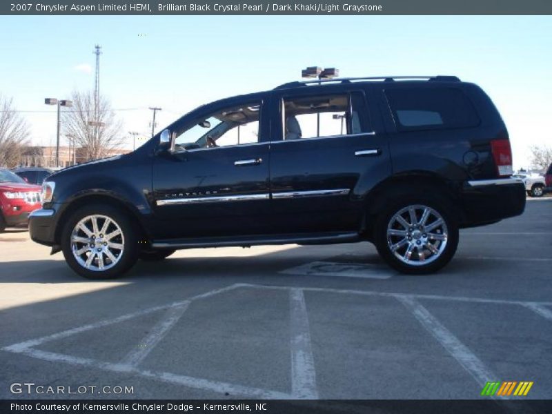 Brilliant Black Crystal Pearl / Dark Khaki/Light Graystone 2007 Chrysler Aspen Limited HEMI