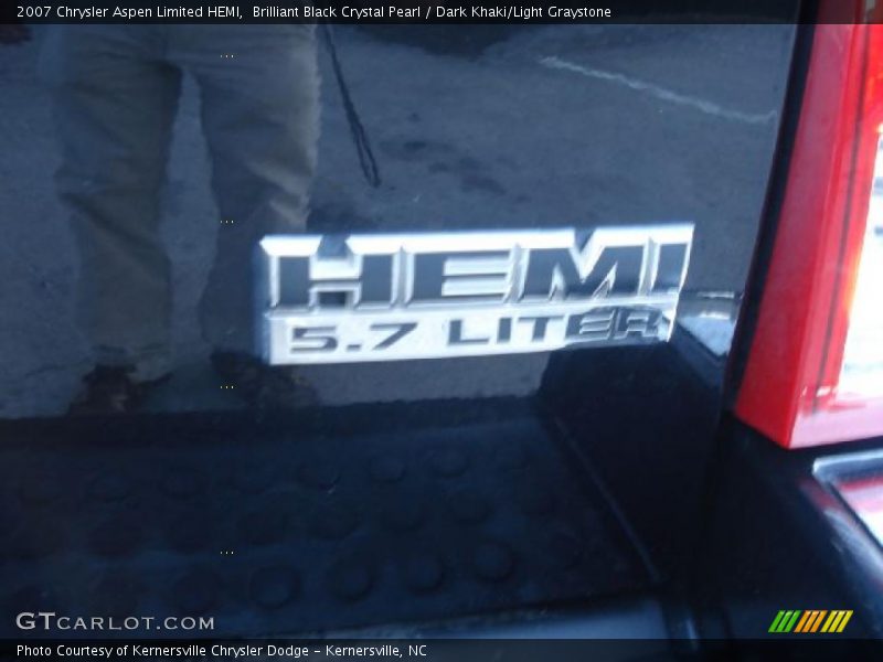Brilliant Black Crystal Pearl / Dark Khaki/Light Graystone 2007 Chrysler Aspen Limited HEMI