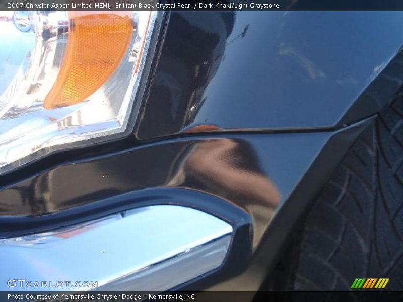 Brilliant Black Crystal Pearl / Dark Khaki/Light Graystone 2007 Chrysler Aspen Limited HEMI