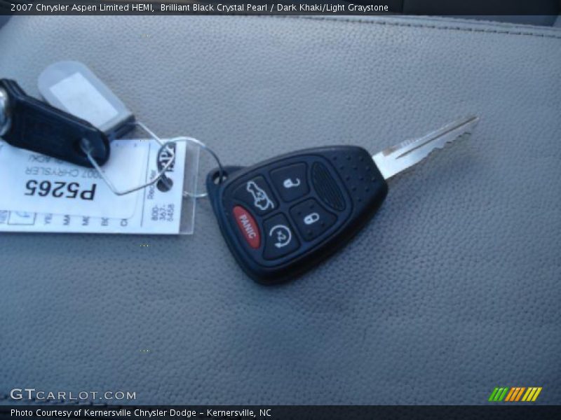 Brilliant Black Crystal Pearl / Dark Khaki/Light Graystone 2007 Chrysler Aspen Limited HEMI