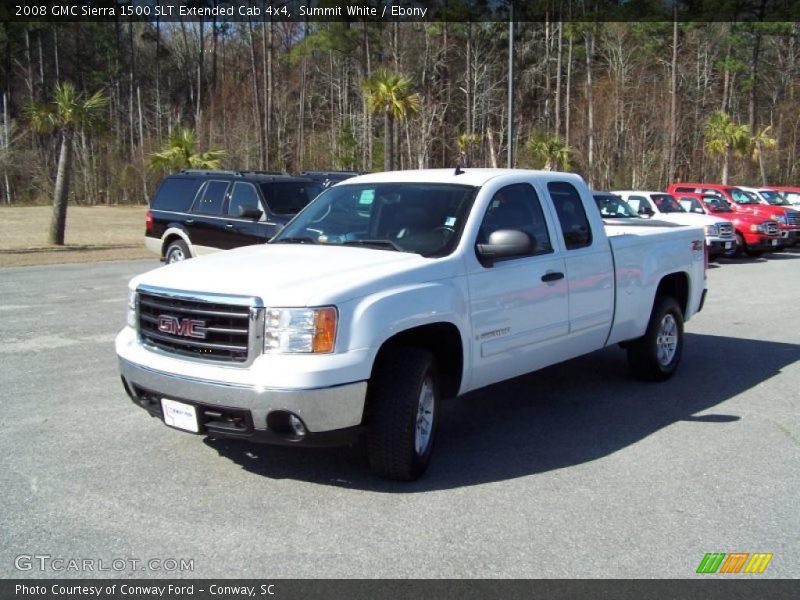 Summit White / Ebony 2008 GMC Sierra 1500 SLT Extended Cab 4x4