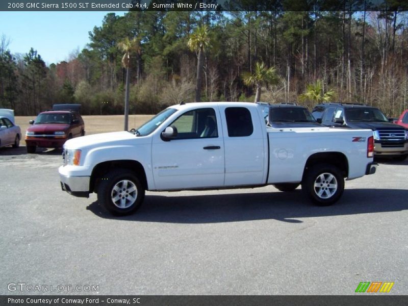 Summit White / Ebony 2008 GMC Sierra 1500 SLT Extended Cab 4x4