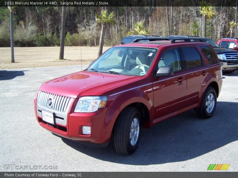 Sangria Red Metallic / Stone 2010 Mercury Mariner I4 4WD