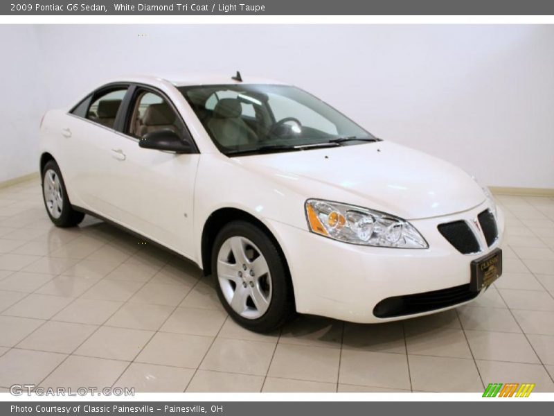 White Diamond Tri Coat / Light Taupe 2009 Pontiac G6 Sedan