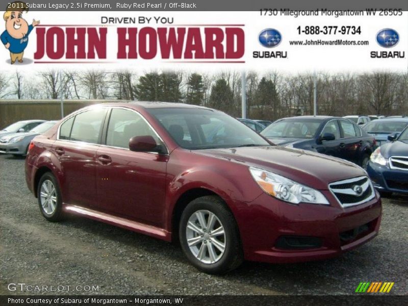 Ruby Red Pearl / Off-Black 2011 Subaru Legacy 2.5i Premium