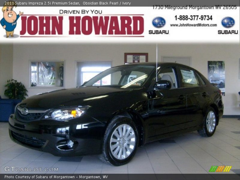 Obsidian Black Pearl / Ivory 2011 Subaru Impreza 2.5i Premium Sedan