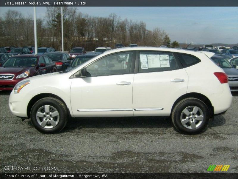 Pearl White / Black 2011 Nissan Rogue S AWD