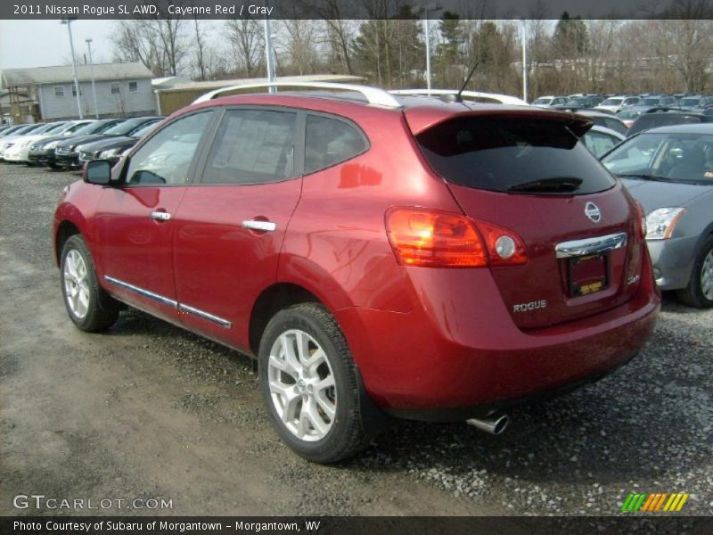 Cayenne Red / Gray 2011 Nissan Rogue SL AWD
