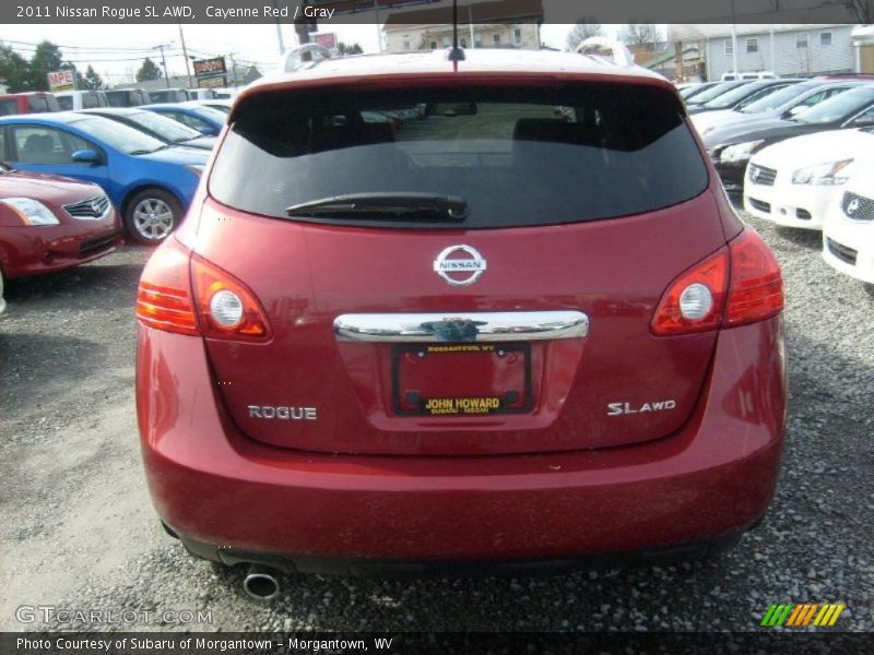 Cayenne Red / Gray 2011 Nissan Rogue SL AWD