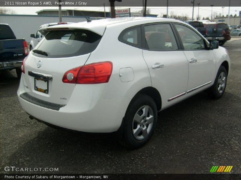Pearl White / Gray 2011 Nissan Rogue S AWD