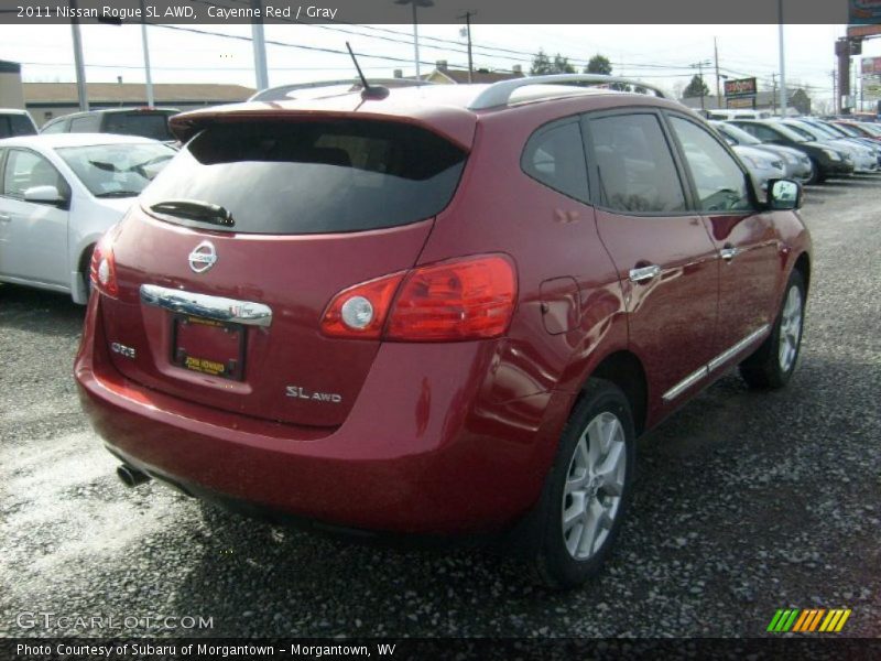 Cayenne Red / Gray 2011 Nissan Rogue SL AWD