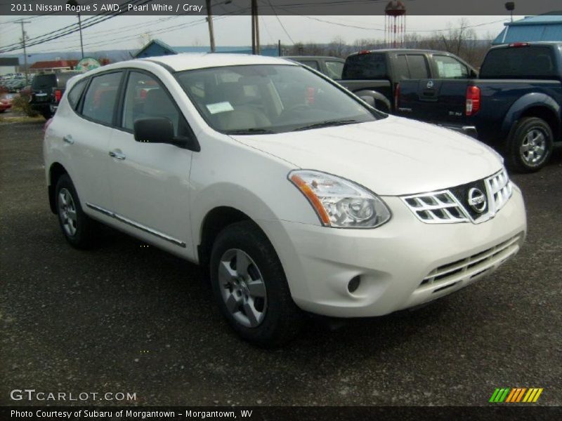 Pearl White / Gray 2011 Nissan Rogue S AWD
