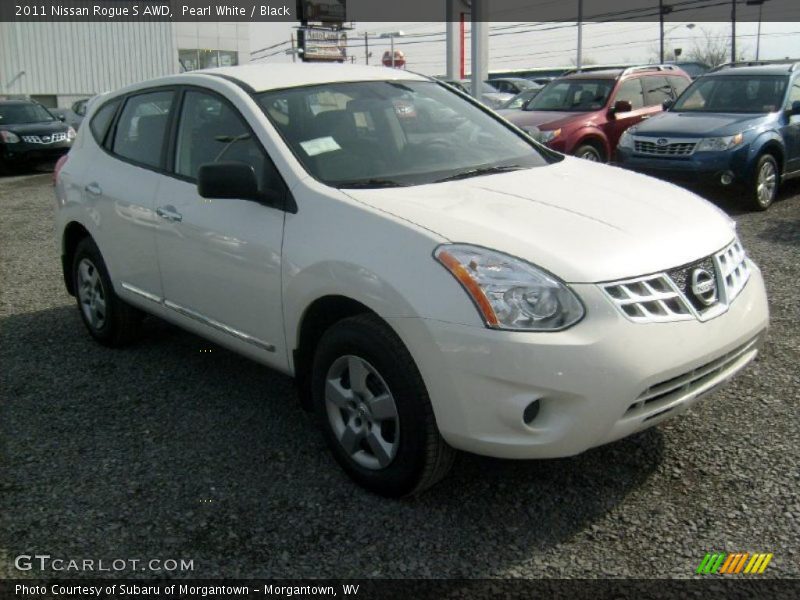 Pearl White / Black 2011 Nissan Rogue S AWD