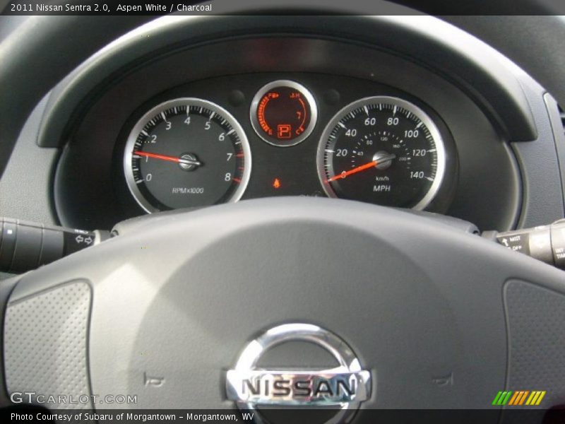 Aspen White / Charcoal 2011 Nissan Sentra 2.0