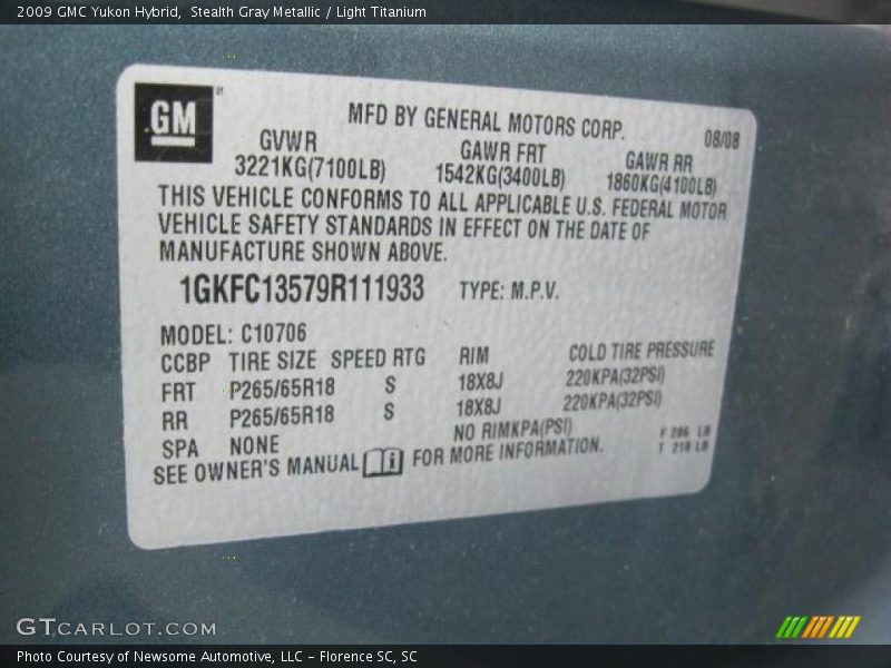 Stealth Gray Metallic / Light Titanium 2009 GMC Yukon Hybrid