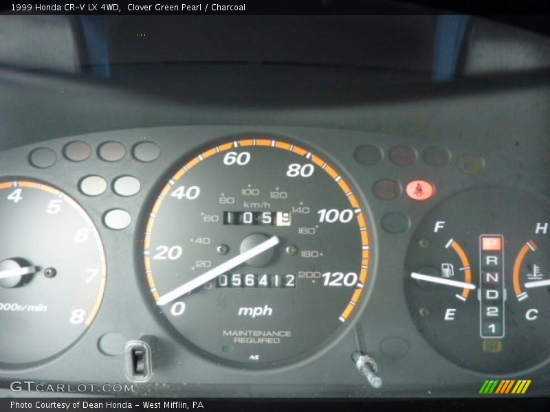 Clover Green Pearl / Charcoal 1999 Honda CR-V LX 4WD