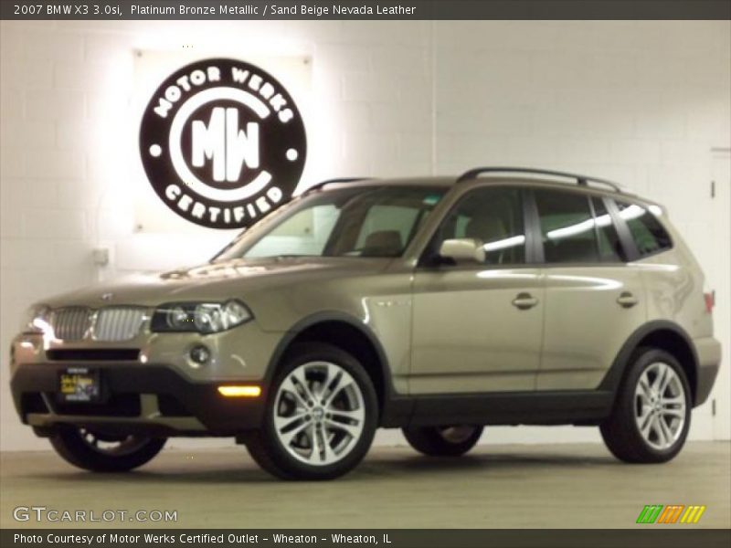 Platinum Bronze Metallic / Sand Beige Nevada Leather 2007 BMW X3 3.0si
