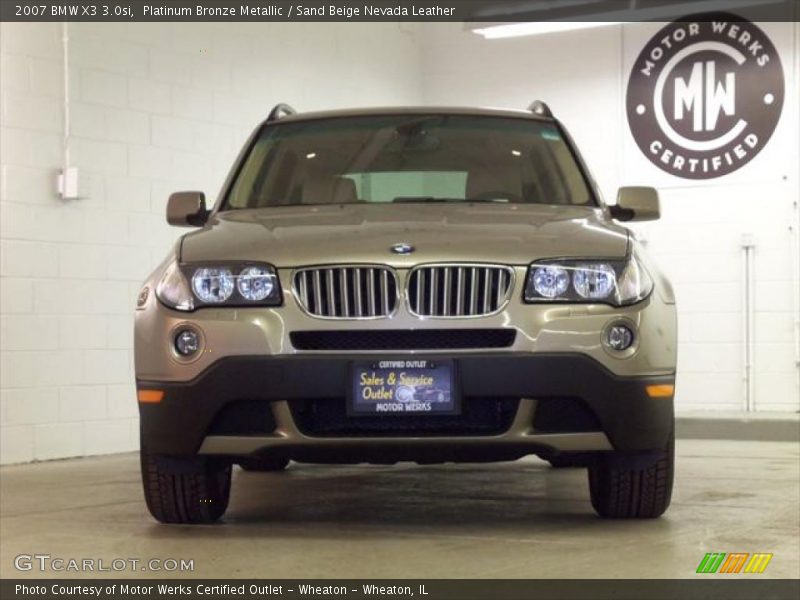 Platinum Bronze Metallic / Sand Beige Nevada Leather 2007 BMW X3 3.0si