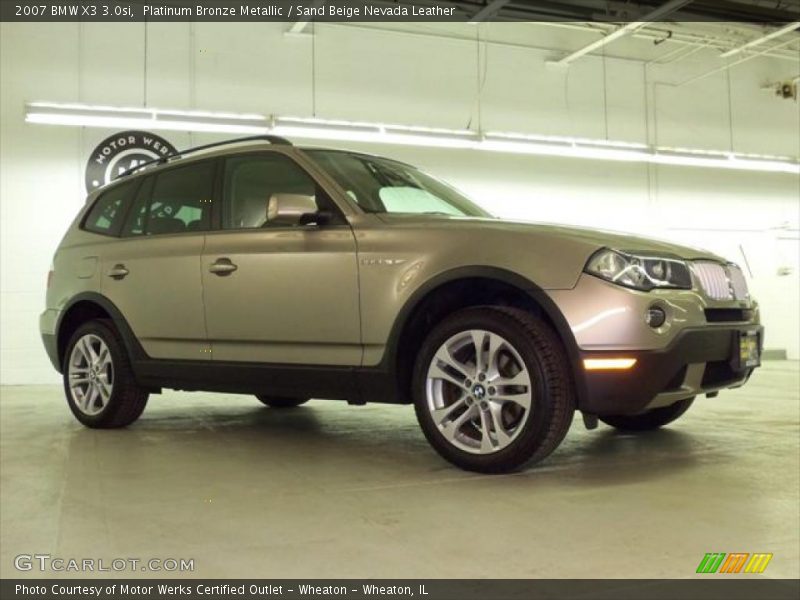 Platinum Bronze Metallic / Sand Beige Nevada Leather 2007 BMW X3 3.0si