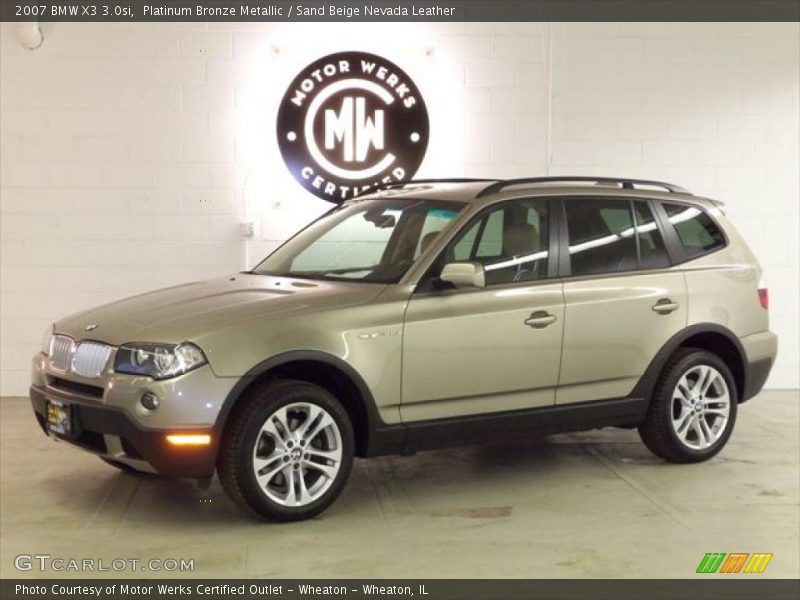 Platinum Bronze Metallic / Sand Beige Nevada Leather 2007 BMW X3 3.0si