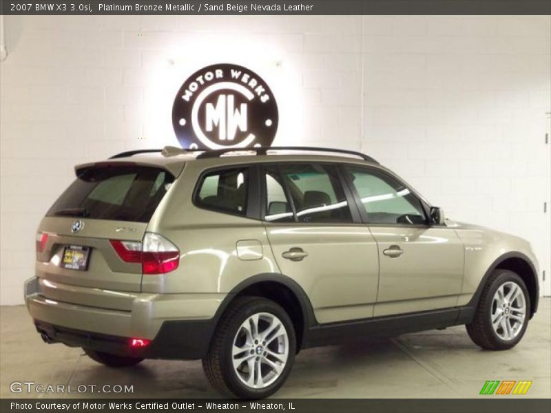 Platinum Bronze Metallic / Sand Beige Nevada Leather 2007 BMW X3 3.0si