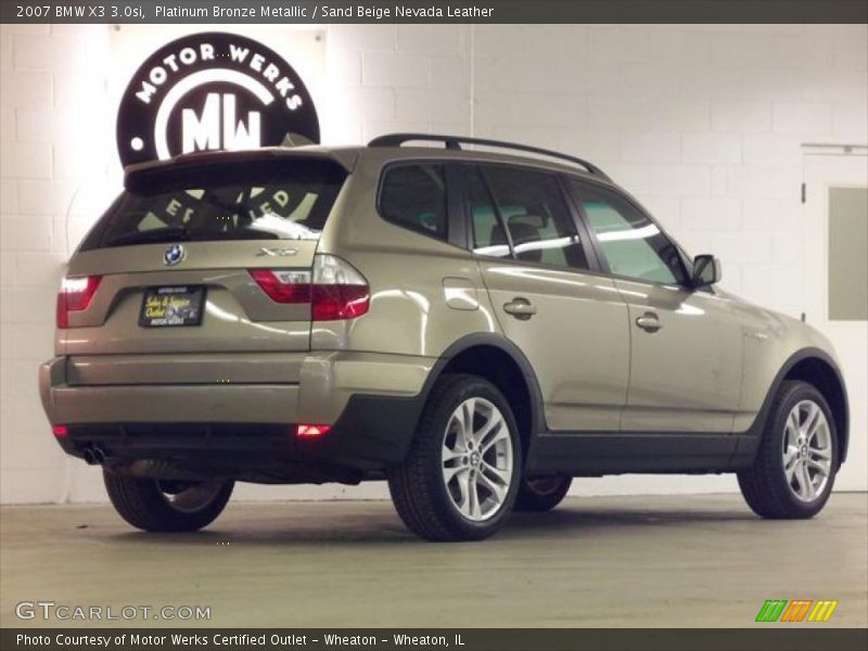 Platinum Bronze Metallic / Sand Beige Nevada Leather 2007 BMW X3 3.0si