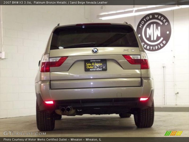 Platinum Bronze Metallic / Sand Beige Nevada Leather 2007 BMW X3 3.0si