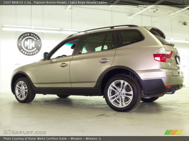 Platinum Bronze Metallic / Sand Beige Nevada Leather 2007 BMW X3 3.0si