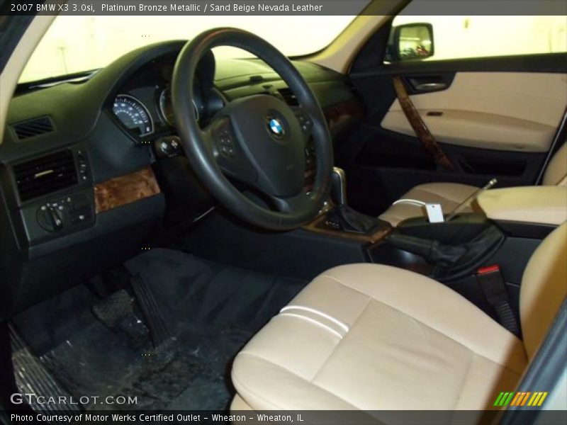 Platinum Bronze Metallic / Sand Beige Nevada Leather 2007 BMW X3 3.0si