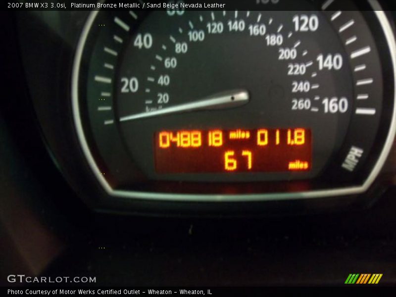 Platinum Bronze Metallic / Sand Beige Nevada Leather 2007 BMW X3 3.0si