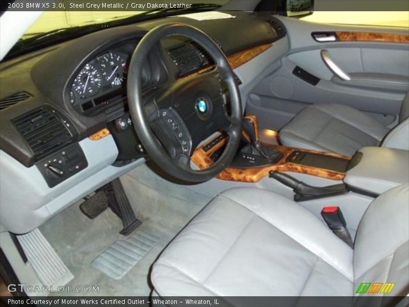 Steel Grey Metallic / Gray Dakota Leather 2003 BMW X5 3.0i