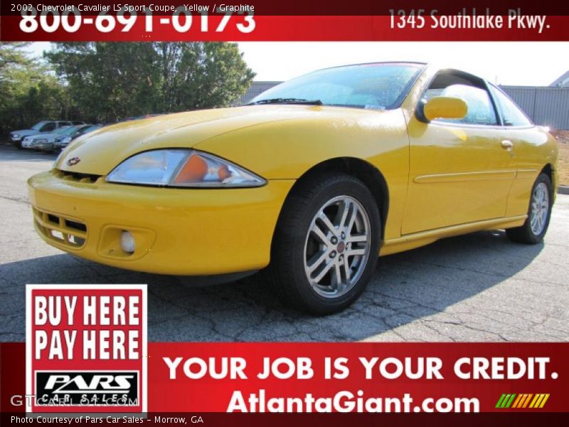 Yellow / Graphite 2002 Chevrolet Cavalier LS Sport Coupe