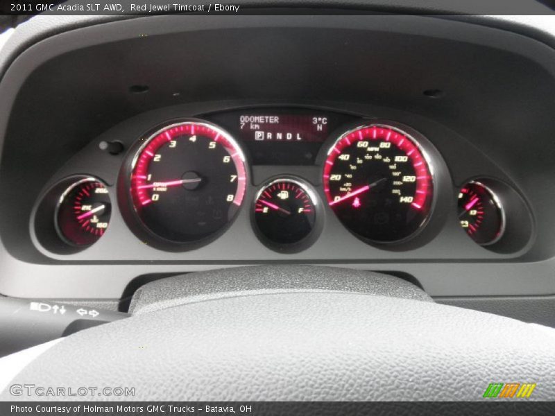 Red Jewel Tintcoat / Ebony 2011 GMC Acadia SLT AWD