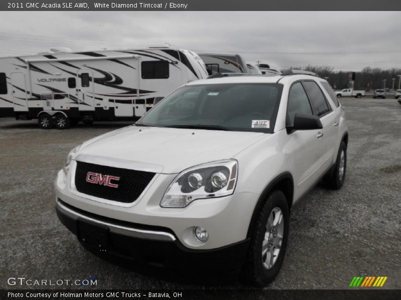White Diamond Tintcoat / Ebony 2011 GMC Acadia SLE AWD