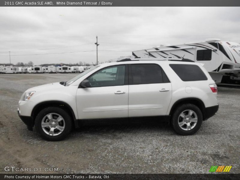 White Diamond Tintcoat / Ebony 2011 GMC Acadia SLE AWD