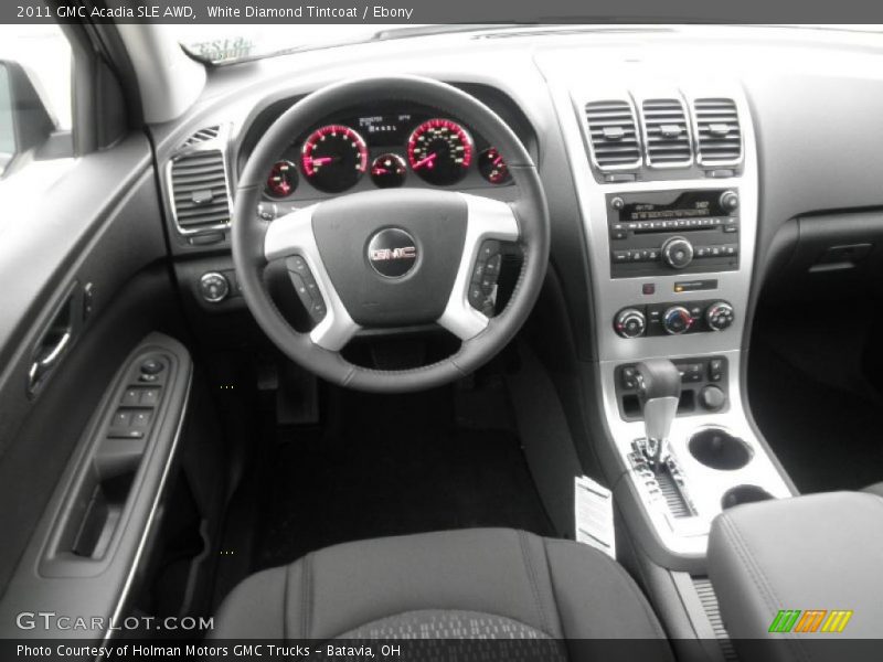 White Diamond Tintcoat / Ebony 2011 GMC Acadia SLE AWD