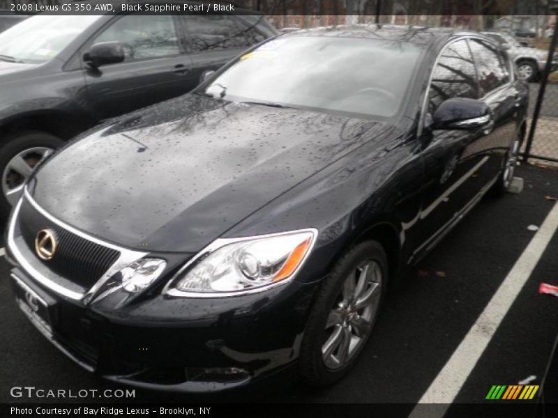 Black Sapphire Pearl / Black 2008 Lexus GS 350 AWD