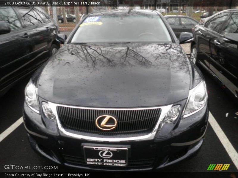 Black Sapphire Pearl / Black 2008 Lexus GS 350 AWD