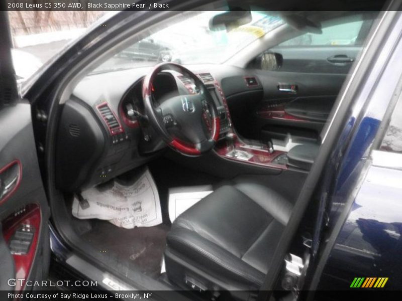 Black Sapphire Pearl / Black 2008 Lexus GS 350 AWD